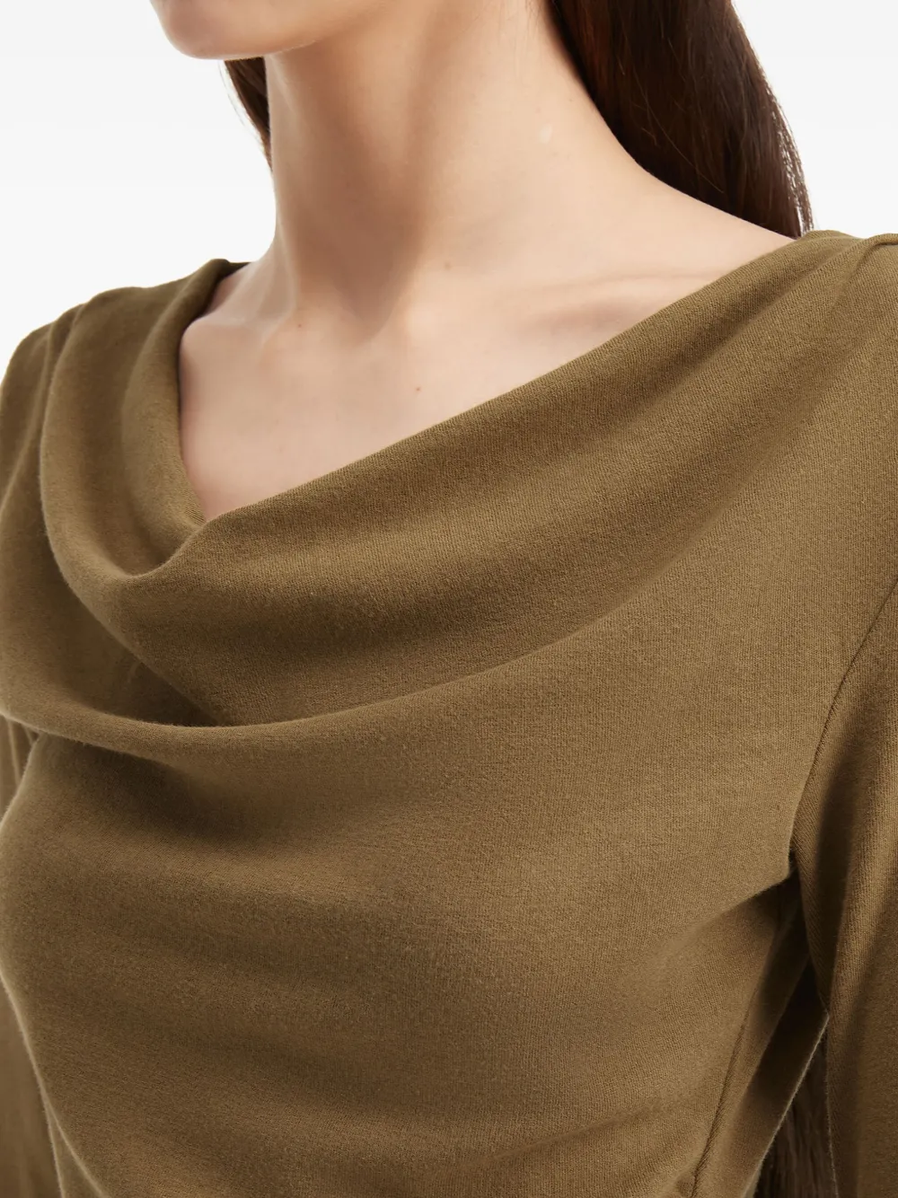 B+ab Cowl-neck Asymmetric Top In Brown