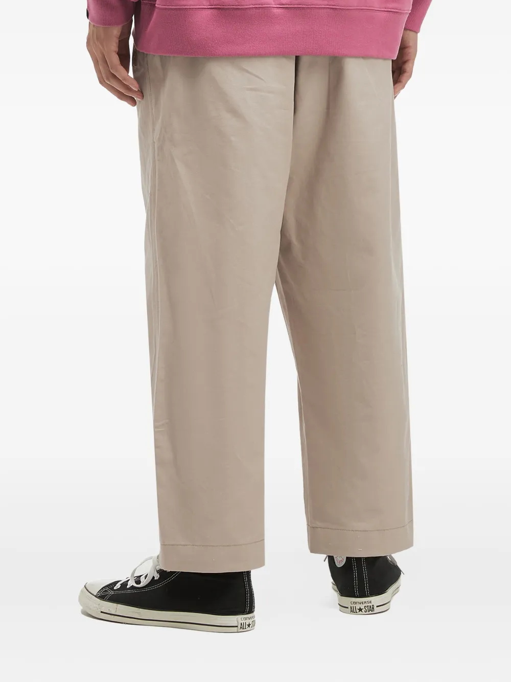 Fingercroxx Pleated Trousers In Brown