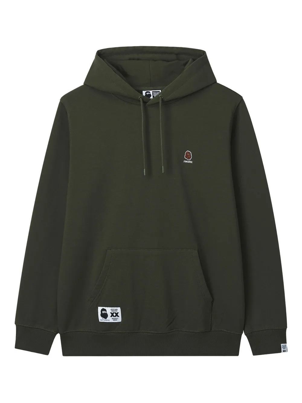 FINGERCROXX embroidered kangaroo-pocket hoodie | Green | Image 1