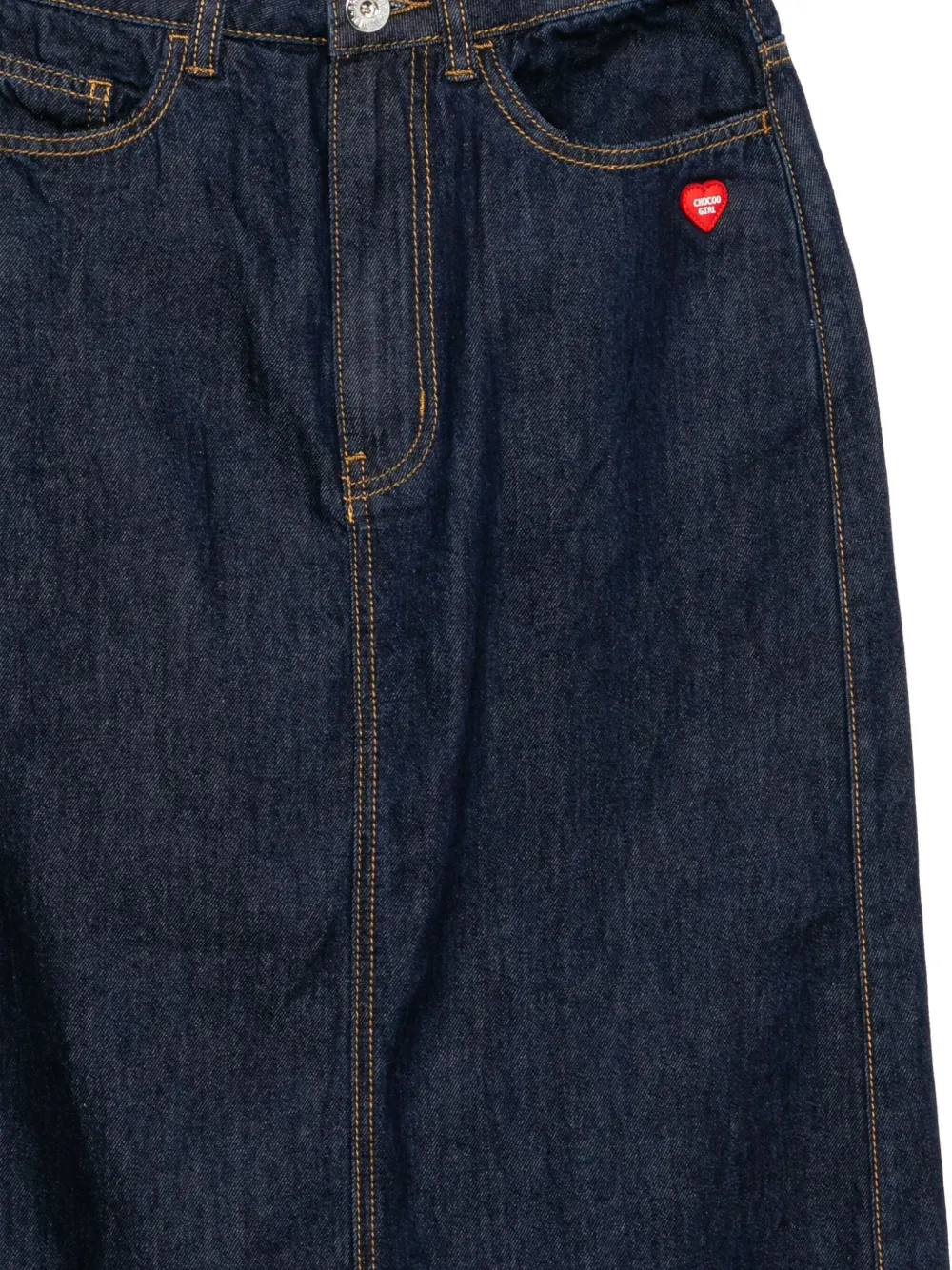 Chocoolate Logo-patch Denim Skirt In Blue