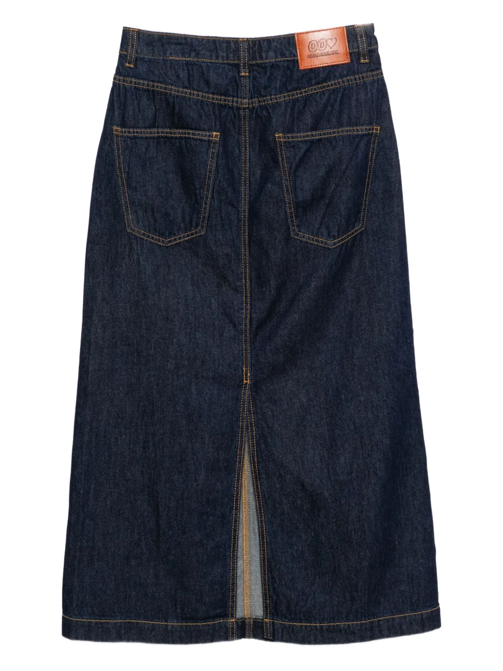 CHOCOOLATE Spijkerrok met logopatch - Blauw