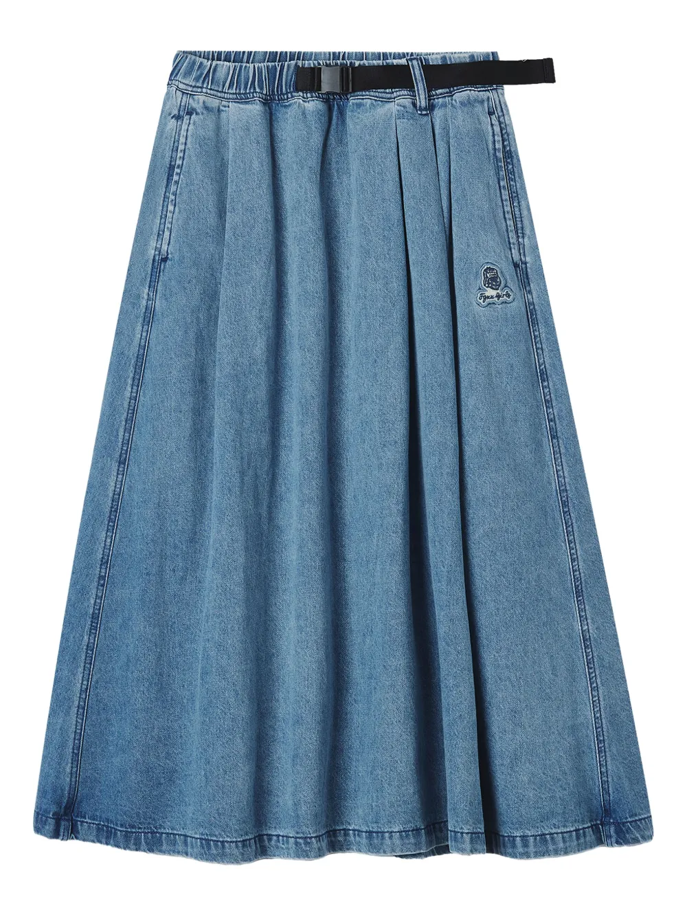 FINGERCROXX belted denim midi skirt | Blue | Image 1