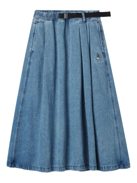 FINGERCROXX belted denim midi skirt
