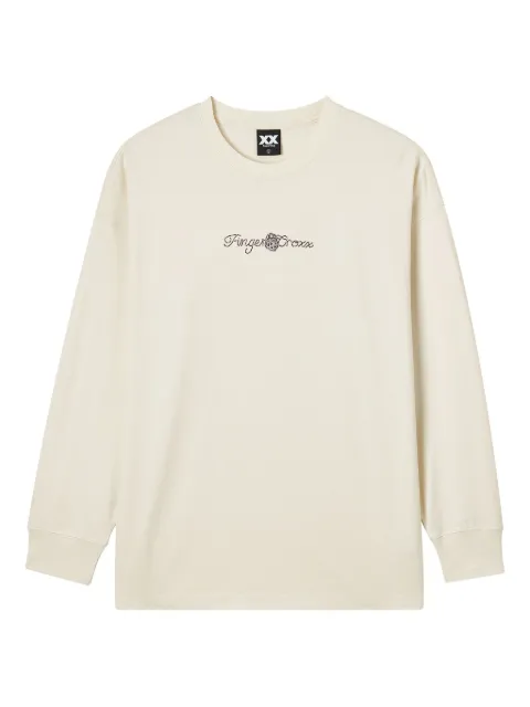 FINGERCROXX embroidered long-sleeved T-shirt 