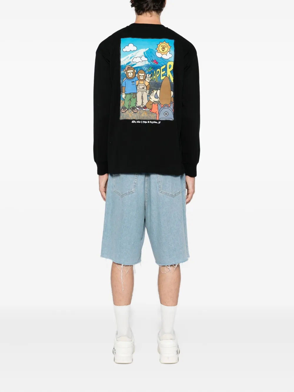 AAPE BY *A BATHING APE T-shirt met print - Zwart