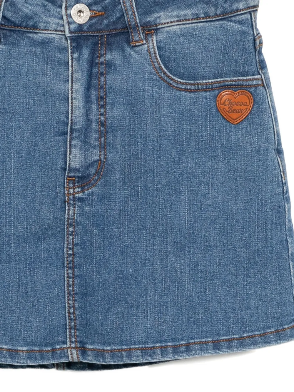 Chocoolate Logo-patch Denim Skorts In Blue