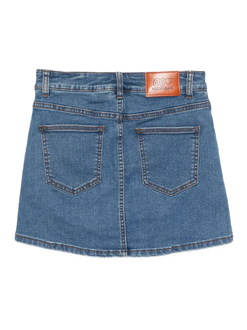 Chocoolate Logo-patch Denim Skorts In Blue