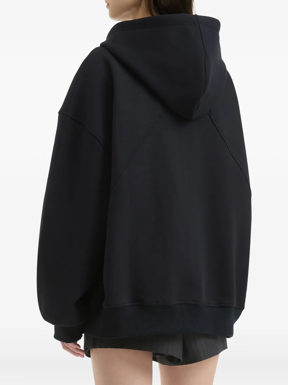 b+ab Hoodie met rits en logodetail Zwart