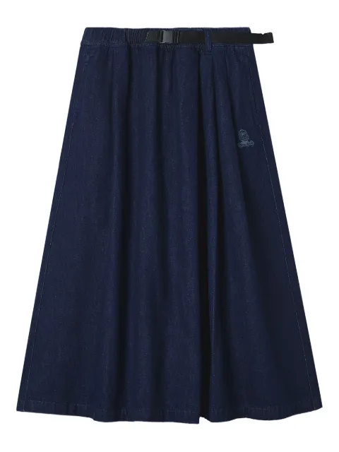 FINGERCROXX pleated buckle-fastening midi skirt