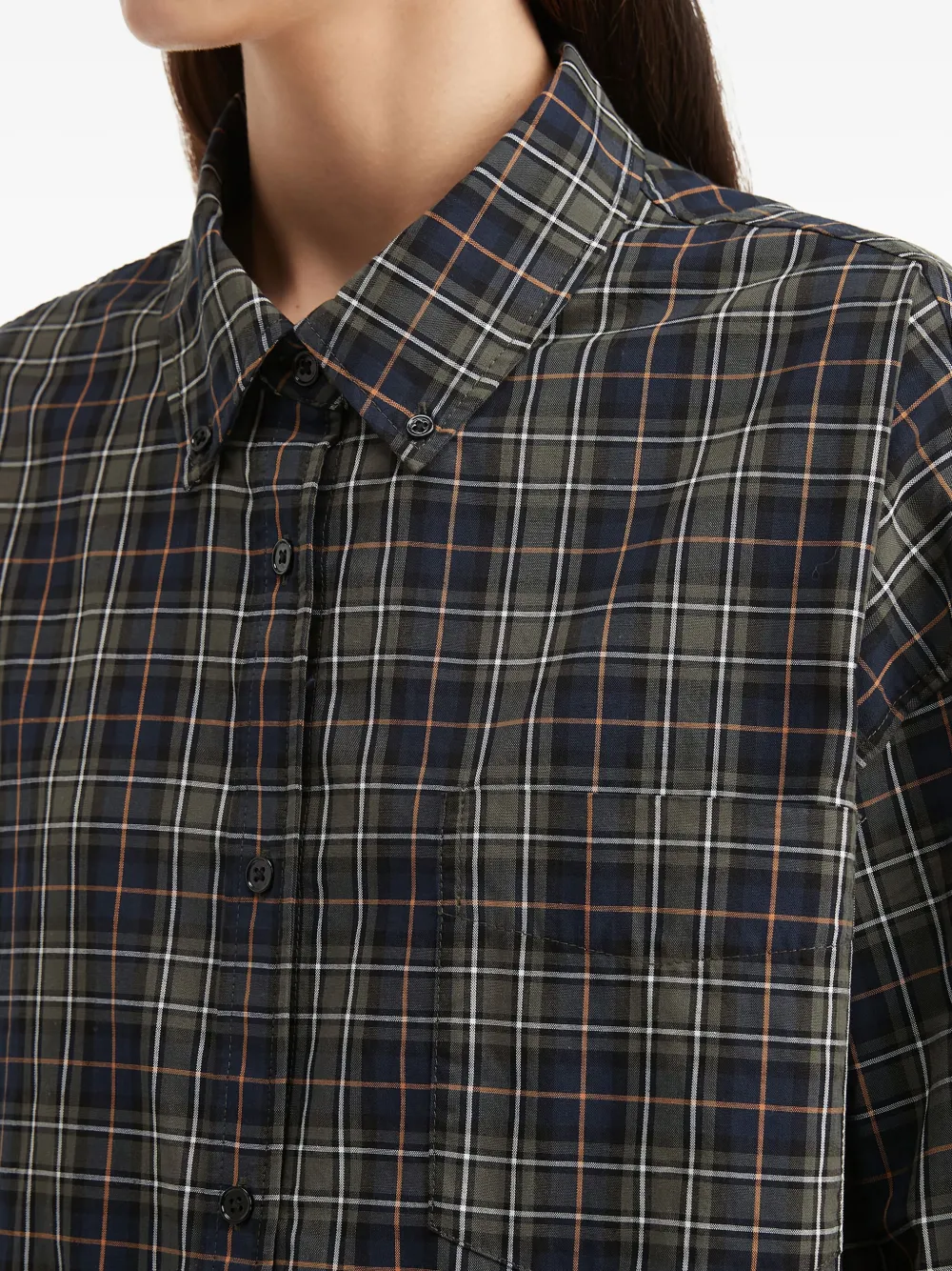 B+ab Checked-pattern Cotton Shirt In Multi