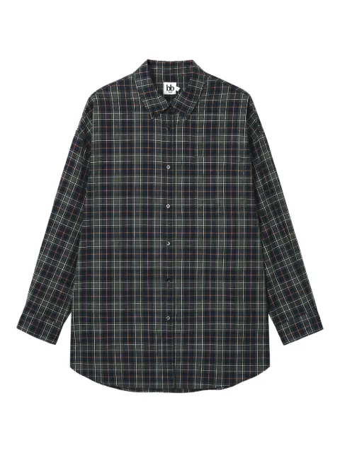 b+ab camisa con motivo de cuadros