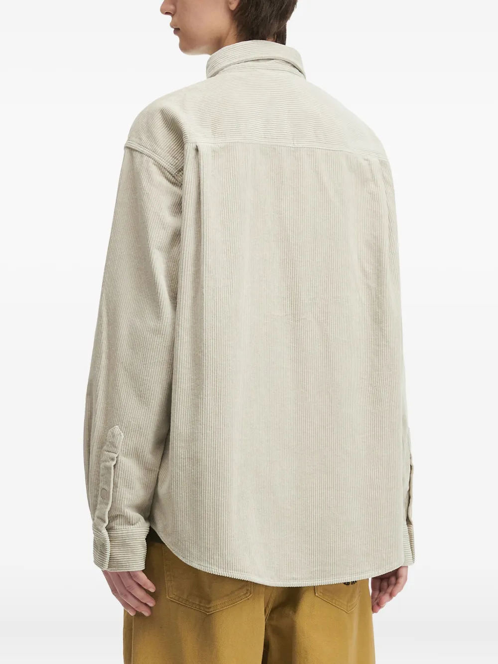 Fingercroxx Corduroy Patch-pocket Shirt In Neutral