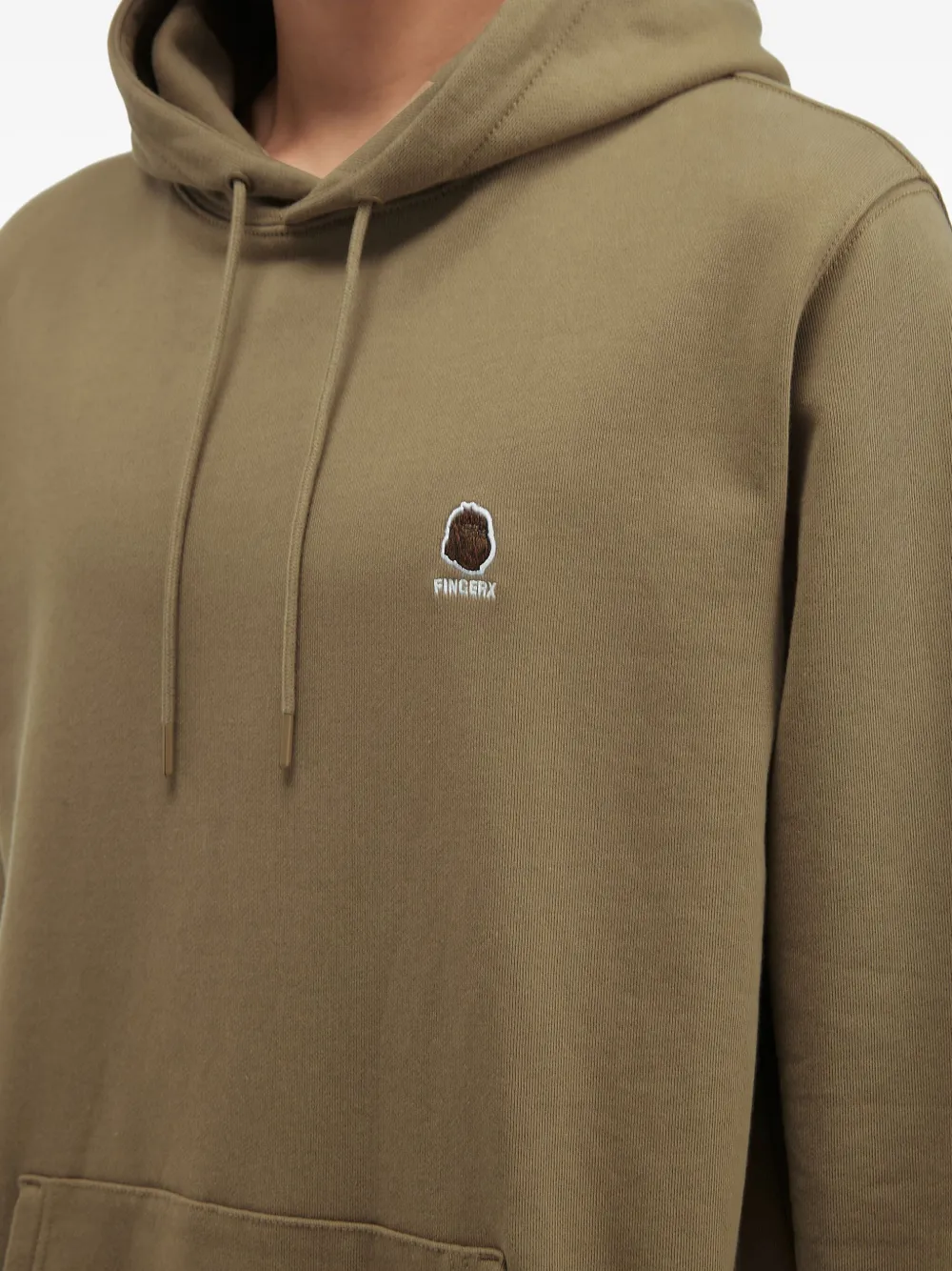 Fingercroxx Embroidered-logo Hoodie In Green
