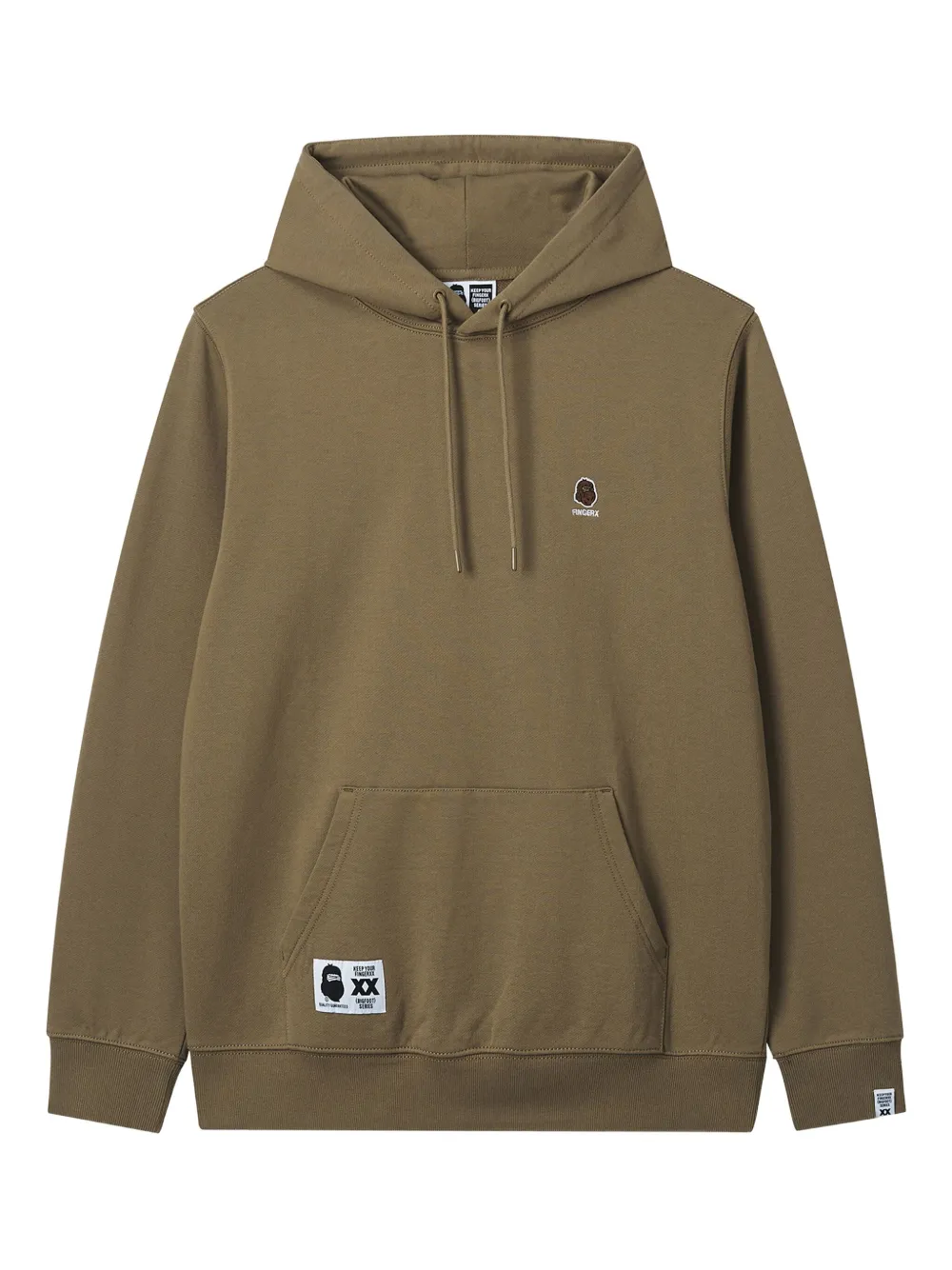 FINGERCROXX embroidered-logo hoodie | Brown | Image 1
