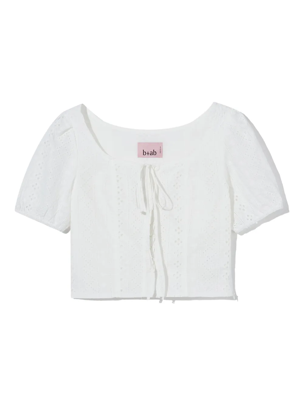B+ab Eyelet Lace-up Top In Blue