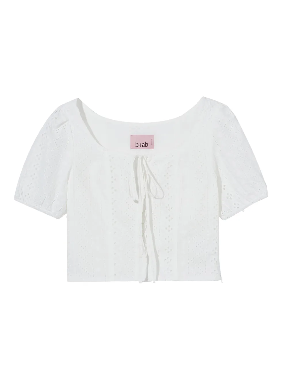 b+ab eyelet lace-up top | White | Image 1