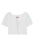 b+ab eyelet lace-up top - White