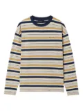tout a coup embroidered-logo stripe-pattern T-shirt - Yellow