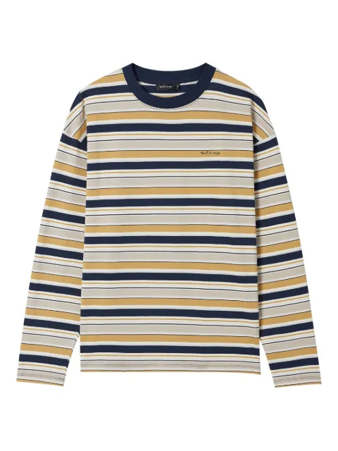 tout a coup embroidered-logo stripe-pattern T-shirt