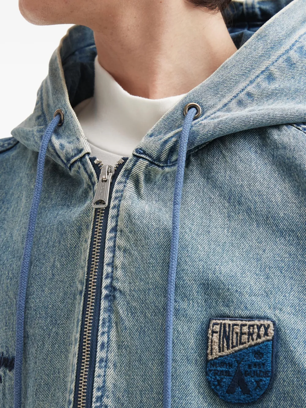 FINGERCROXX Denim jack met capuchon Blauw