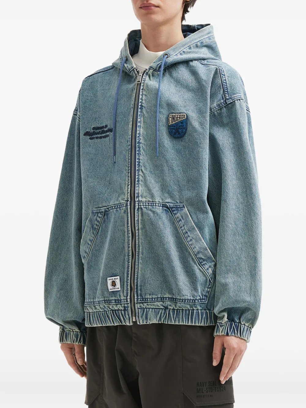 FINGERCROXX Denim jack met capuchon Blauw