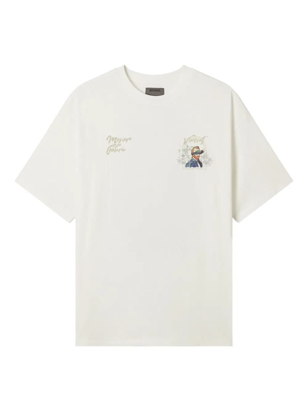 Musium Div. Face-print Cotton T-shirt In White
