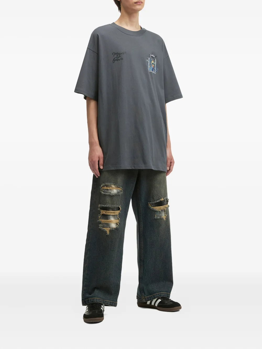Musium Div. face-print T-shirt - Grijs