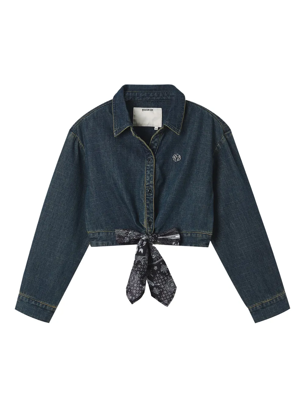 Musium Div. tie-detail denim shirt | Blue | Image 1