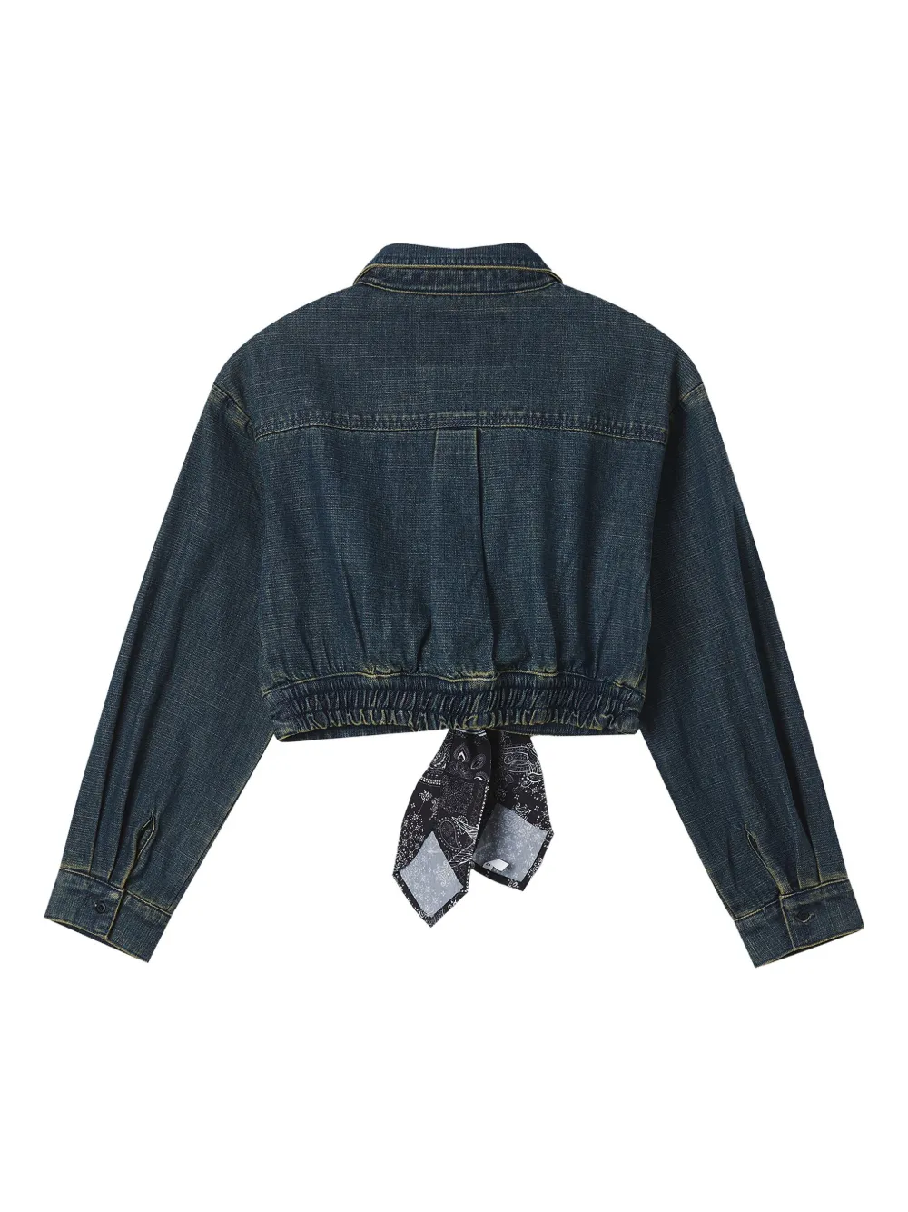 Musium Div. tie-detail denim shirt - Blauw