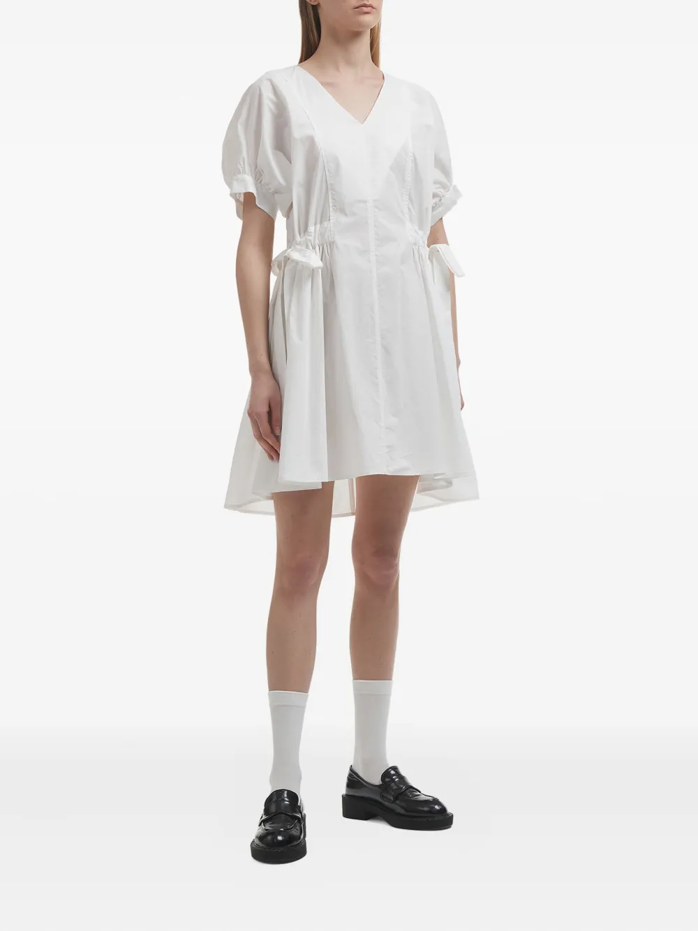 B+ab puff-sleeve V-neck mini dress - Wit