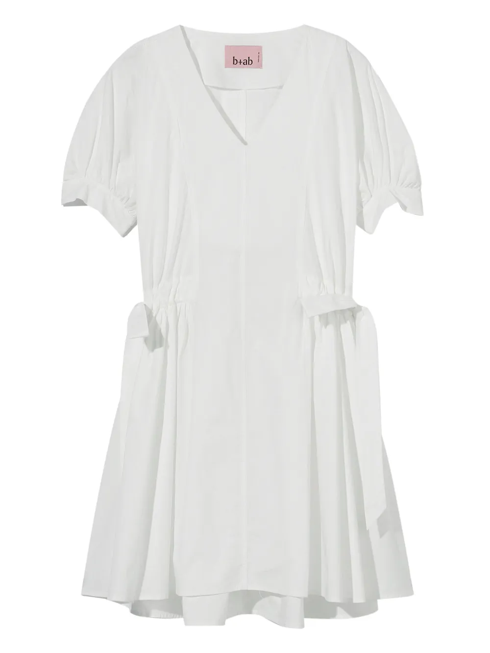 b+ab puff-sleeve V-neck mini dress | White | Image 1