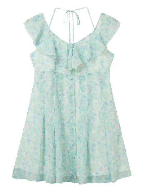 b+ab vestido corto con estampado floral y volantes