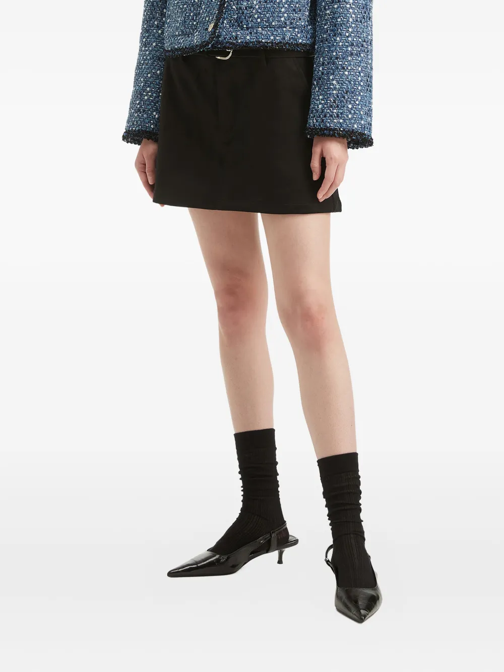 b+ab Mini-rok met zijzak en ceintuur Zwart