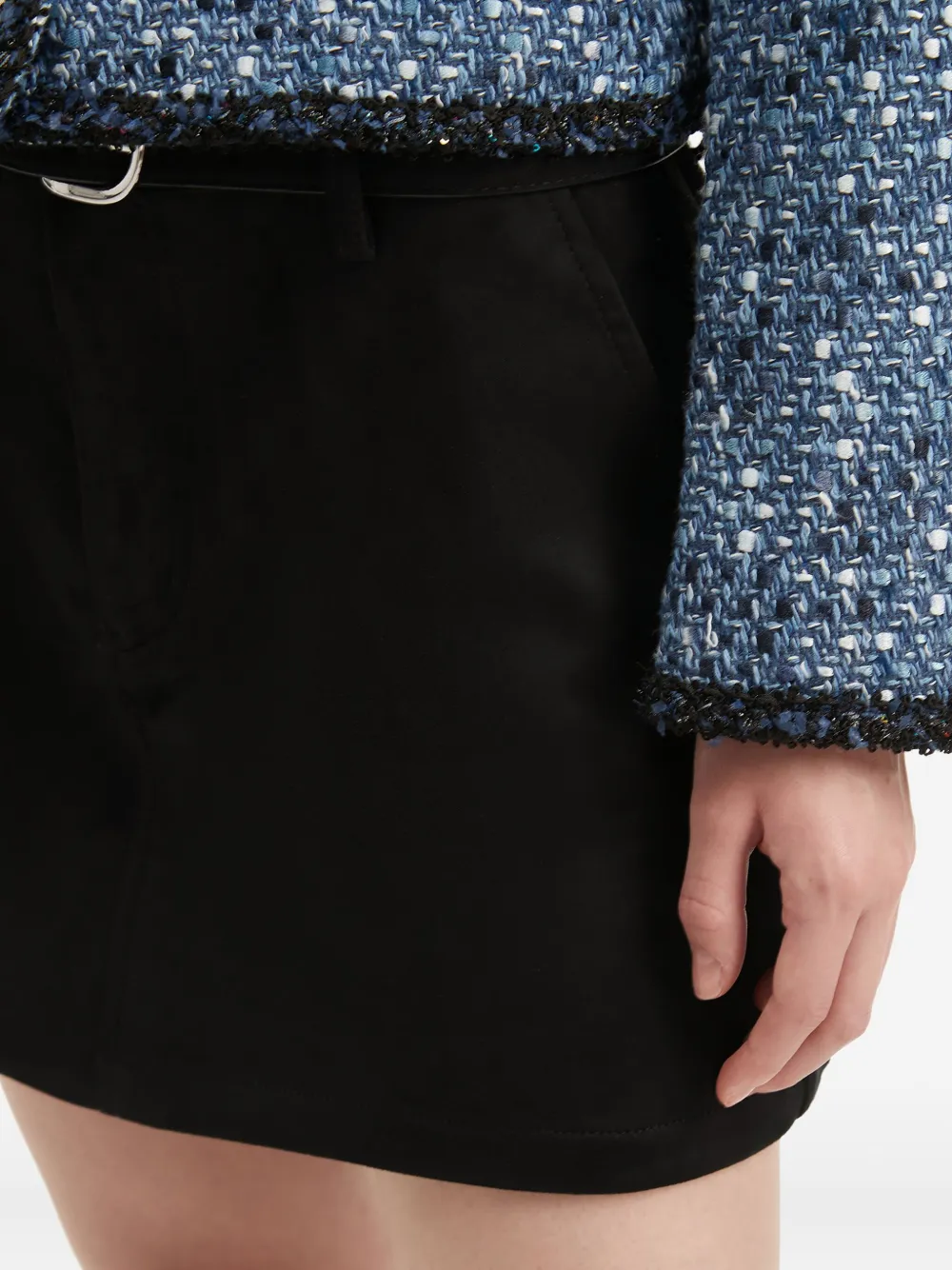 b+ab Mini-rok met zijzak en ceintuur Zwart