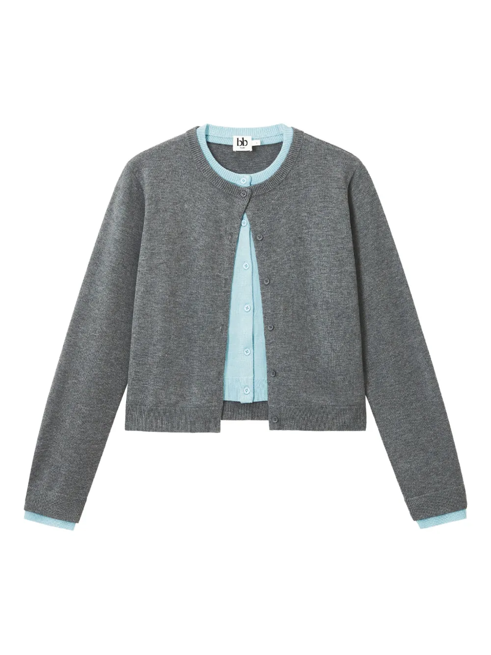 b+ab button-detailed cropped cardigan | Grey | Image 1