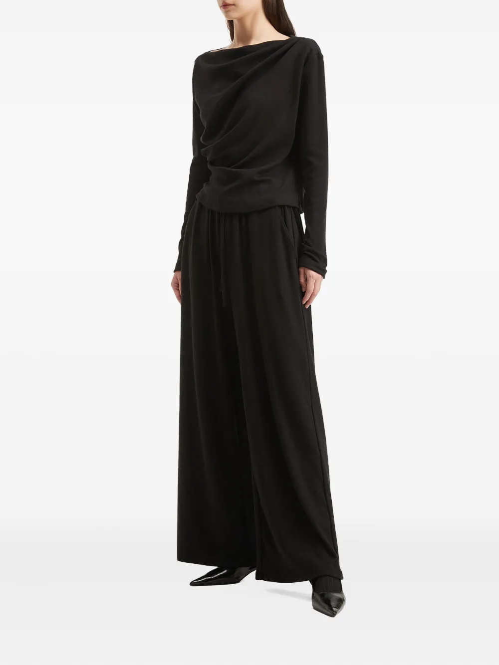 B+ab Draped Wide-leg Set In Black