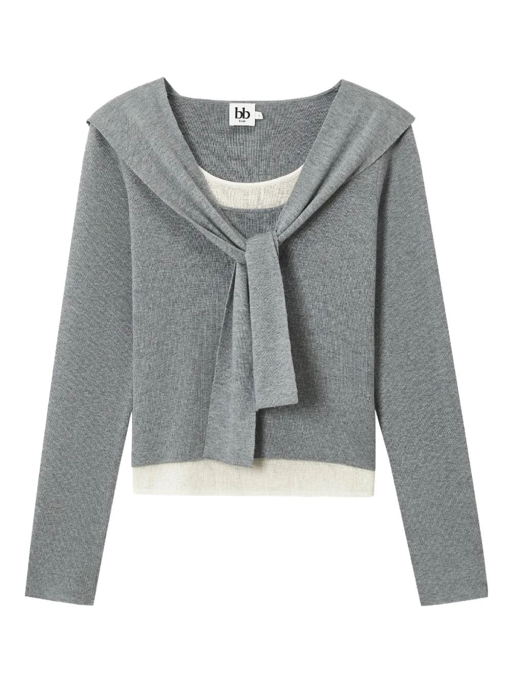 b+ab tie-neck sailor-collar sweater | Grey | Image 1