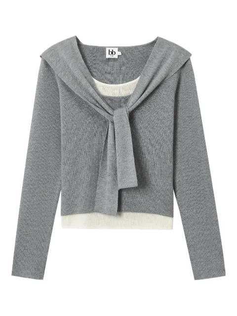 b+ab tie-neck sailor-collar sweater