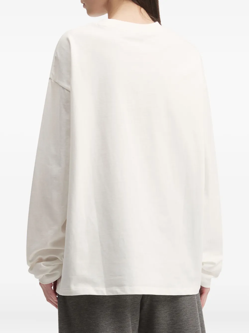 Tout A Coup Embroidered-logo Long-sleeve T-shirt In White