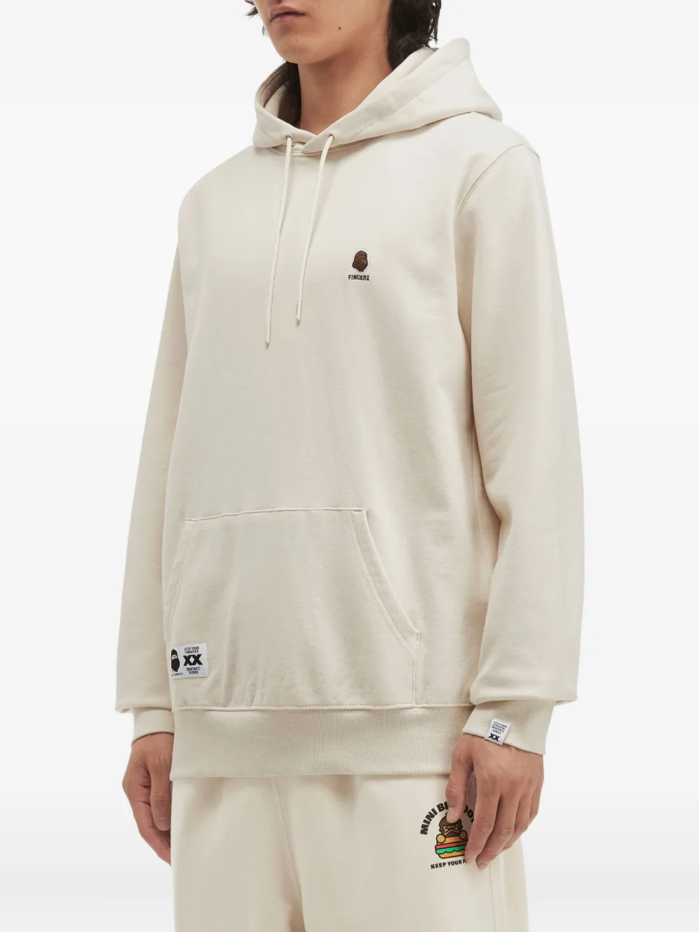 Fingercroxx Embroidered Hoodie In Neutral