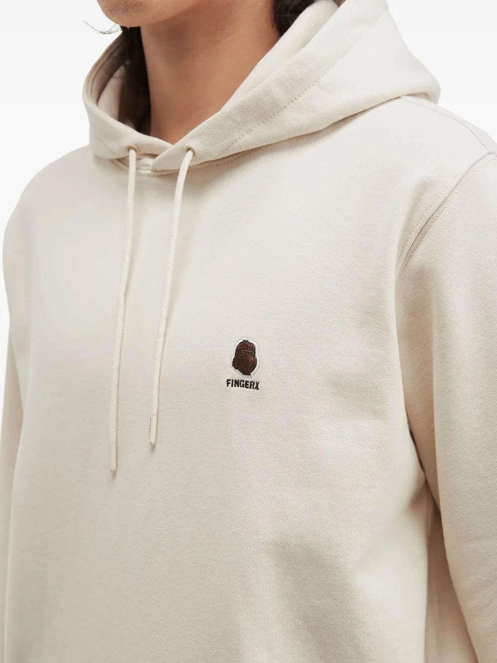 Fingercroxx Embroidered Hoodie In Neutral