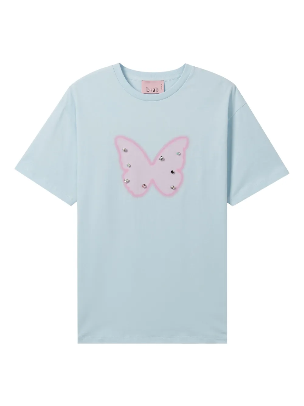 b+ab embellished-butterfly cotton T-shirt | Blue | Image 1