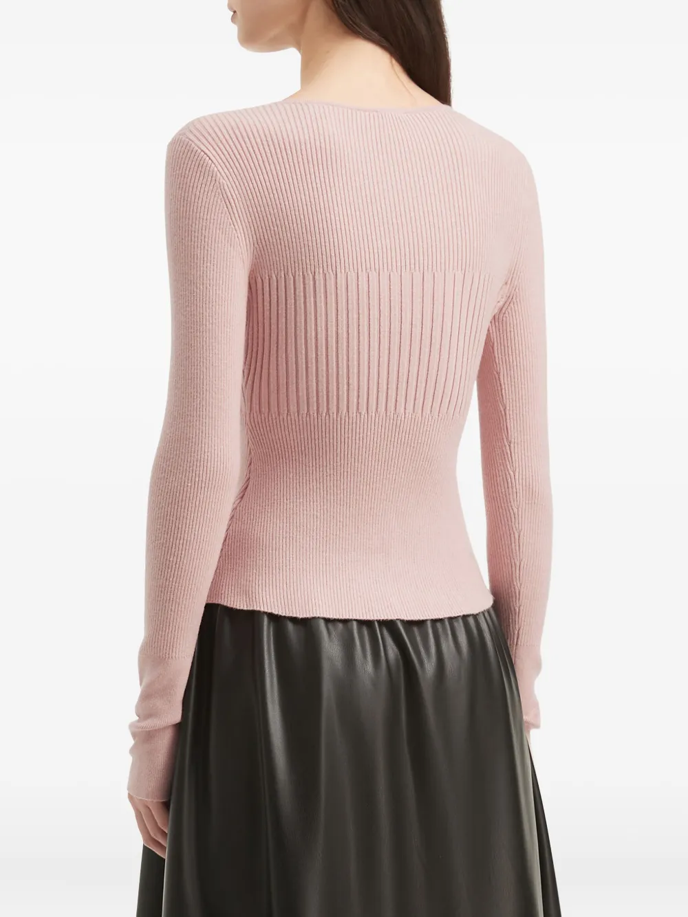 B+ab Button-fastening Ribbed Cardigan In Pink
