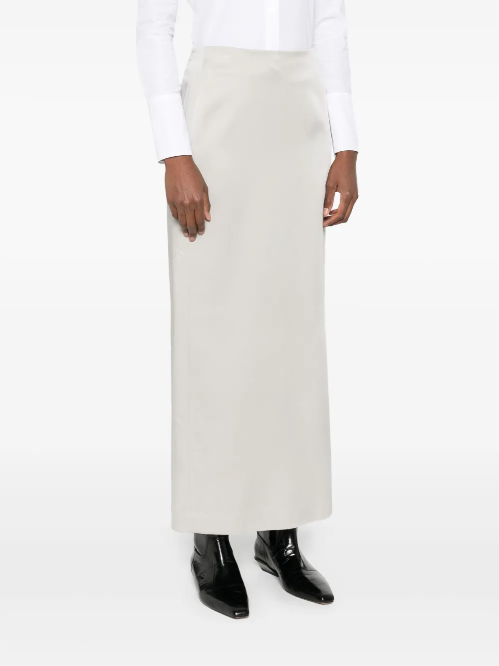 Brunello Cucinelli Straight-hem Midi Skirt In White