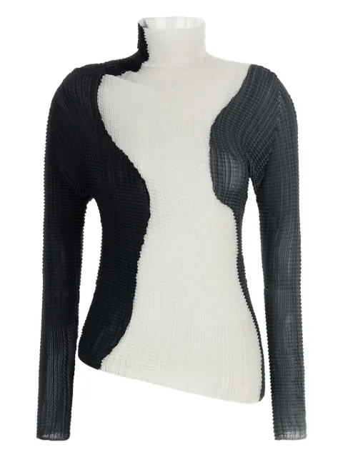 Issey Miyake pleated high-neck blouse