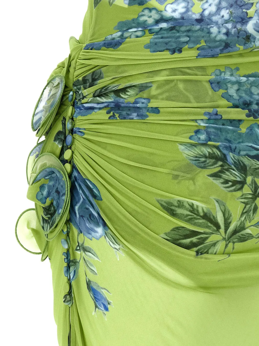 Magda Butrym Midi-jurk met bloemenprint en zijsplit Groen