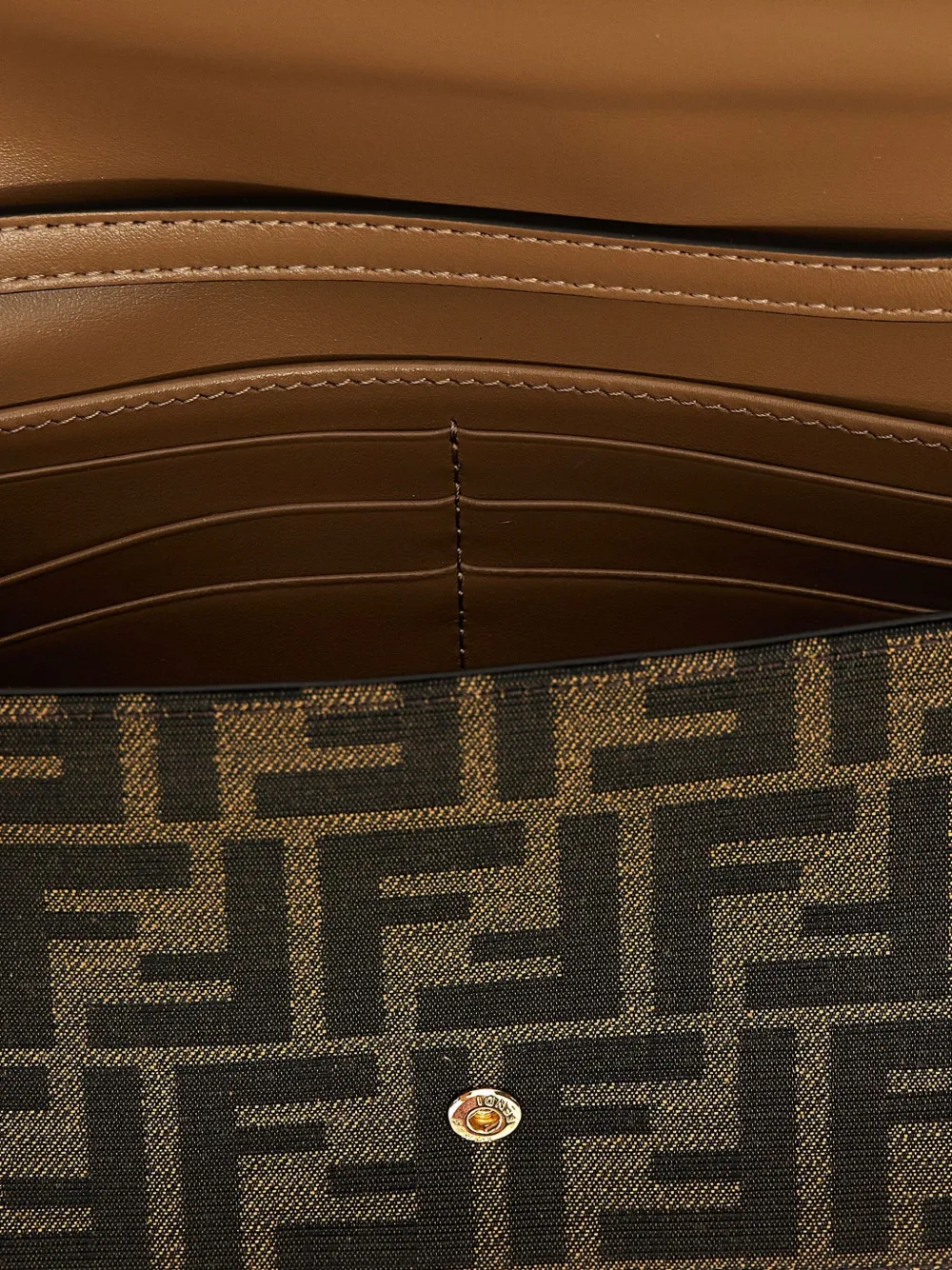 Fendi Ff Baguette Jacquard Flap Wallet In Burgundy