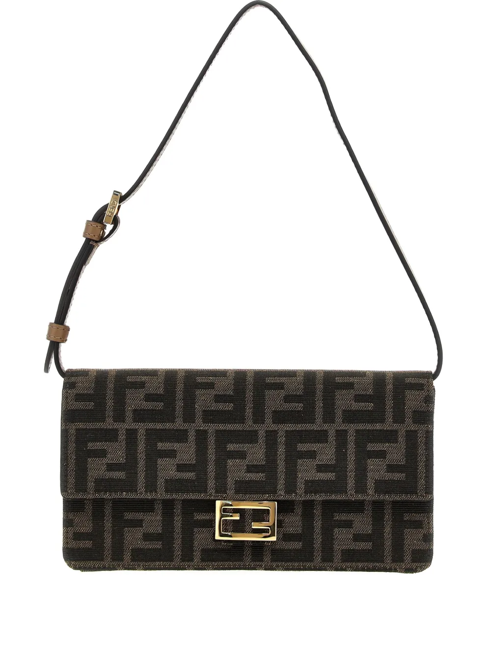 FENDI FF Baguette jacquard flap wallet | Brown | Image 1