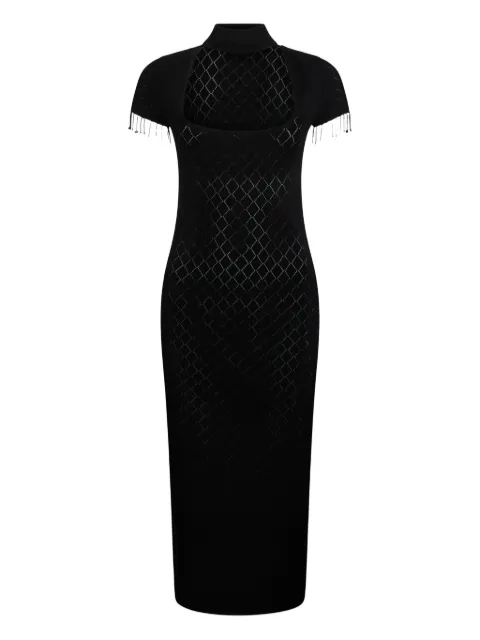 LIU JO diamond-pattern fringed dress