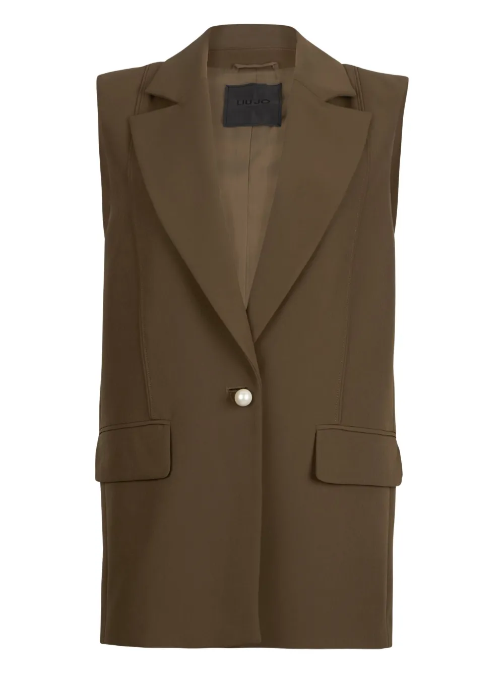 LIU JO pearl-embellishment waistcoat | 褐色 | Image 1